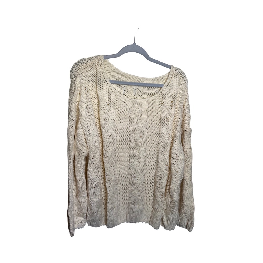 Cupshe Cream Knit Sweater XL Long Sleeve Pullover Casual Warm‎ Cozy